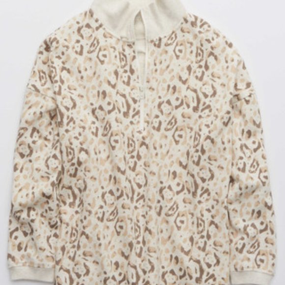 Aerie good vibes oversized quarter zip sweatshirt - Picture 2 of 3